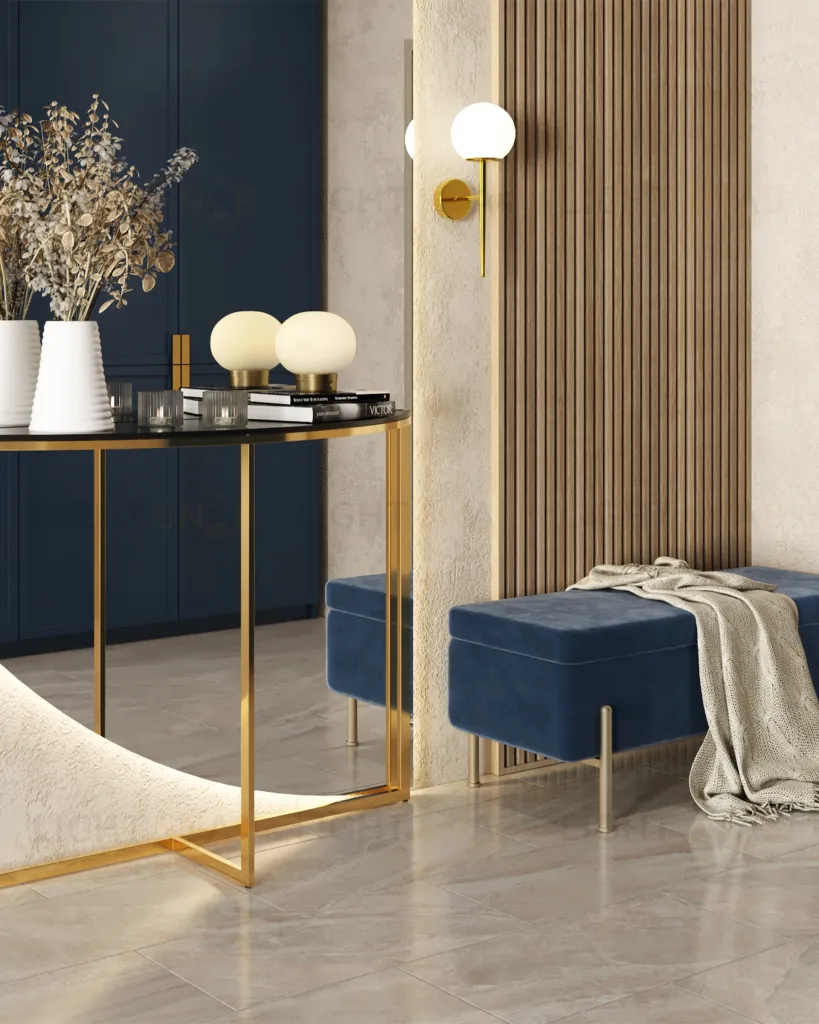 Банкетка Болейн с ящиком велюр синий УТ000025573