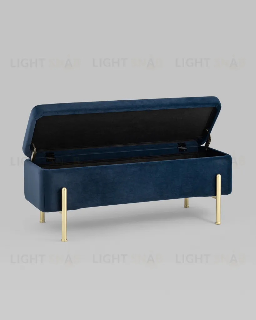 Банкетка Болейн с ящиком велюр синий УТ000025573