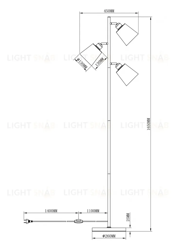 Торшер Moderli V3050-3F Floor 3*E27*60W УТ000024003