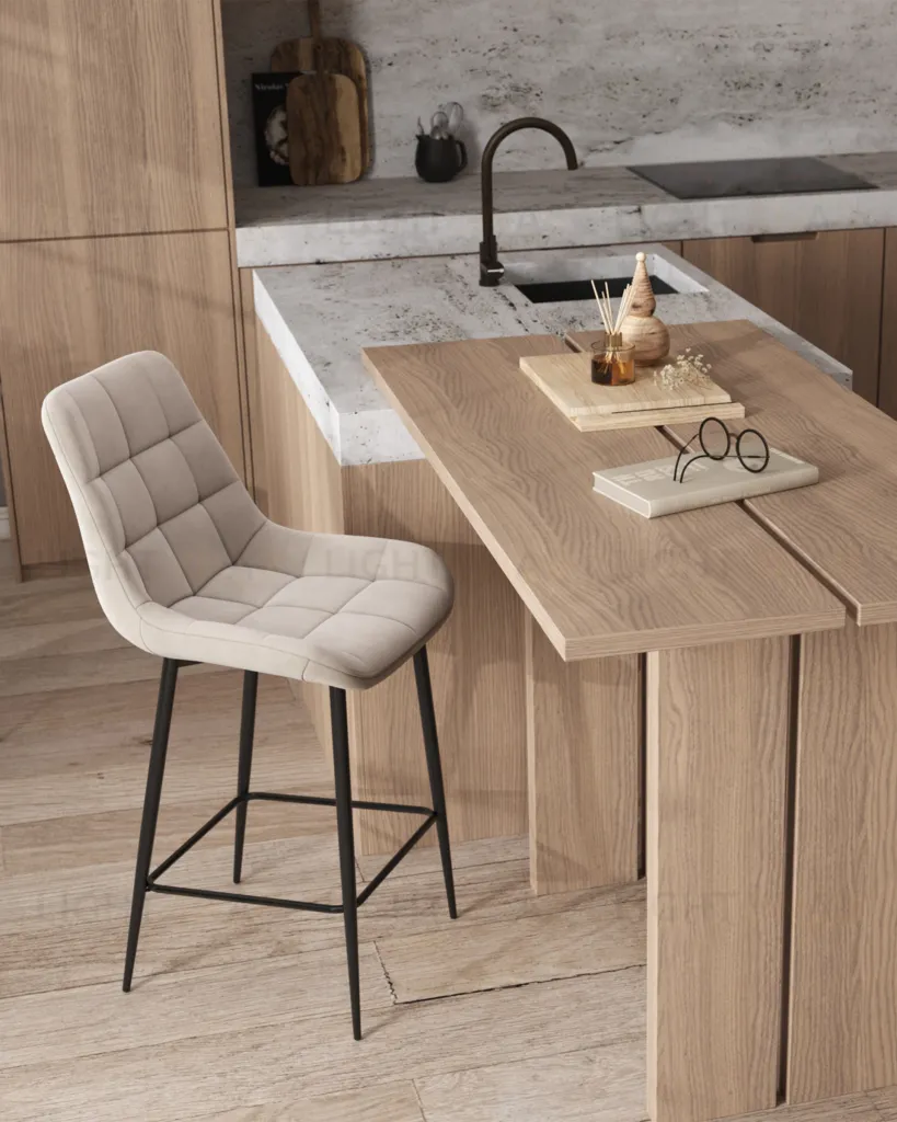 Стул барный Флекс велюр бежевый УТ000025266