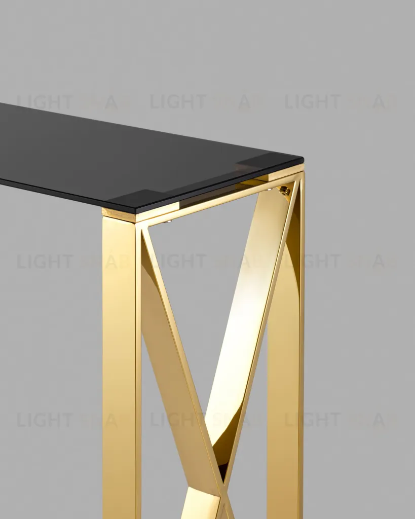 Консоль КРОСС 115*30 золото стекло smoke УТ000004650