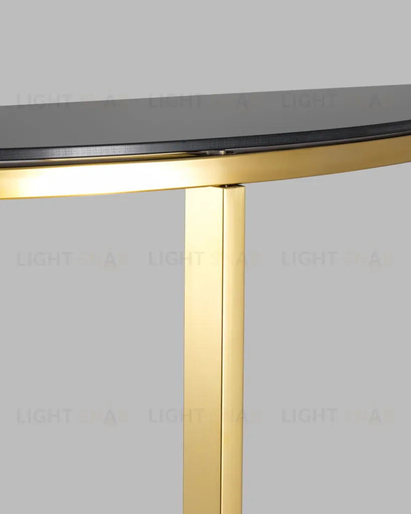 Консоль полукруглая АЛЬБА 115*30 золото стекло черное УТ000004643