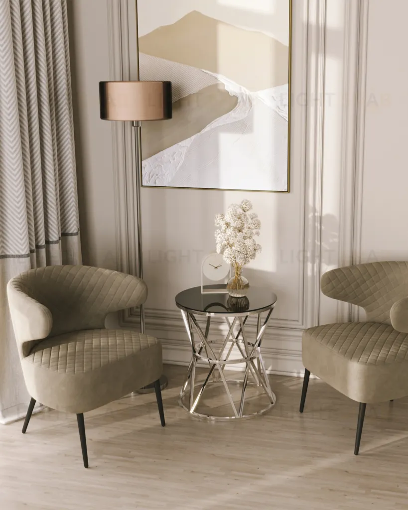 Журнальный стол 50*50 ВИВА серебро стекло черное УТ000004639