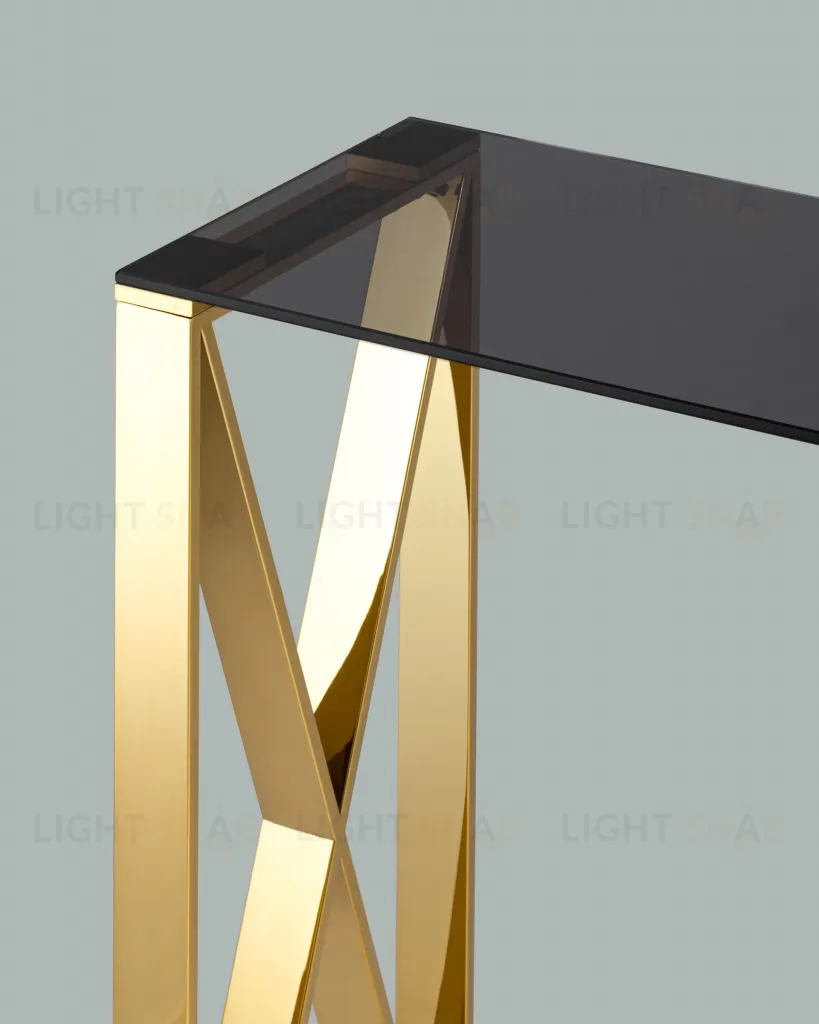 Консоль КРОСС 115*30 золото стекло smoke УТ000004650
