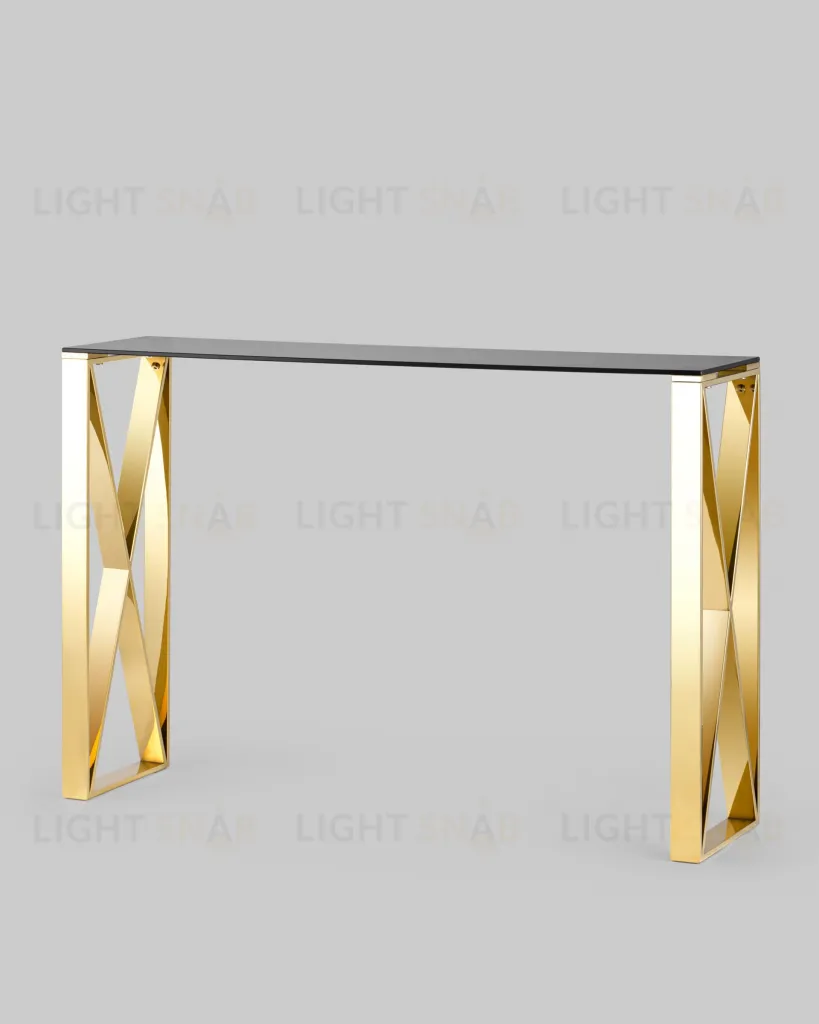 Консоль КРОСС 115*30 золото стекло smoke УТ000004650