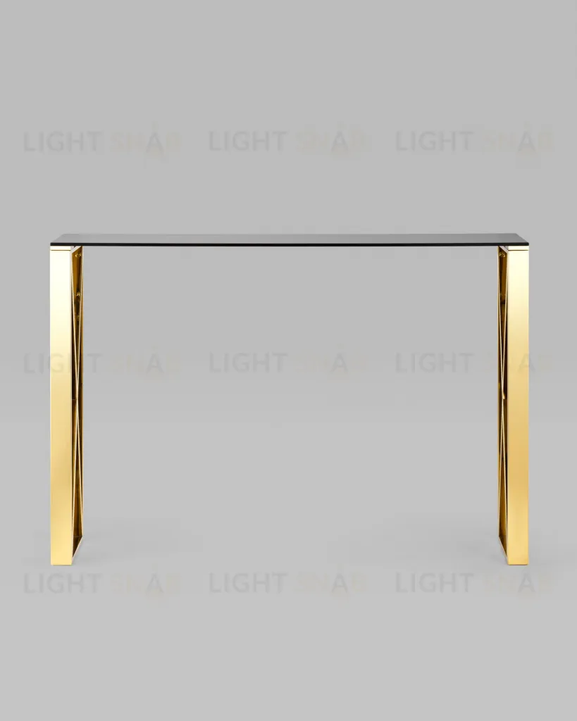 Консоль КРОСС 115*30 золото стекло smoke УТ000004650