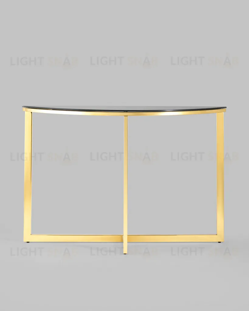 Консоль полукруглая АЛЬБА 115*30 золото стекло черное УТ000004643