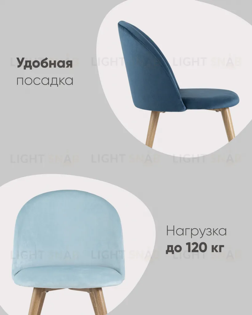 Стул Лион велюр голубой УТ000002226