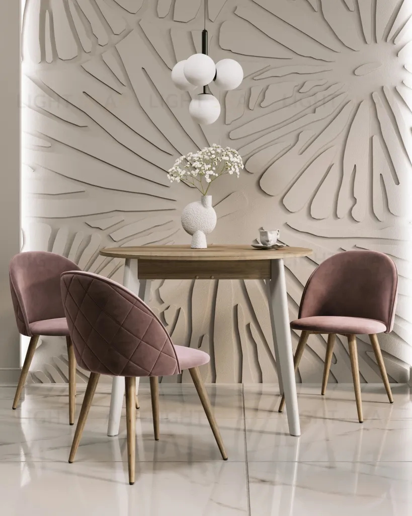 Стул Лион велюр с ромбами розовый УТ000003339