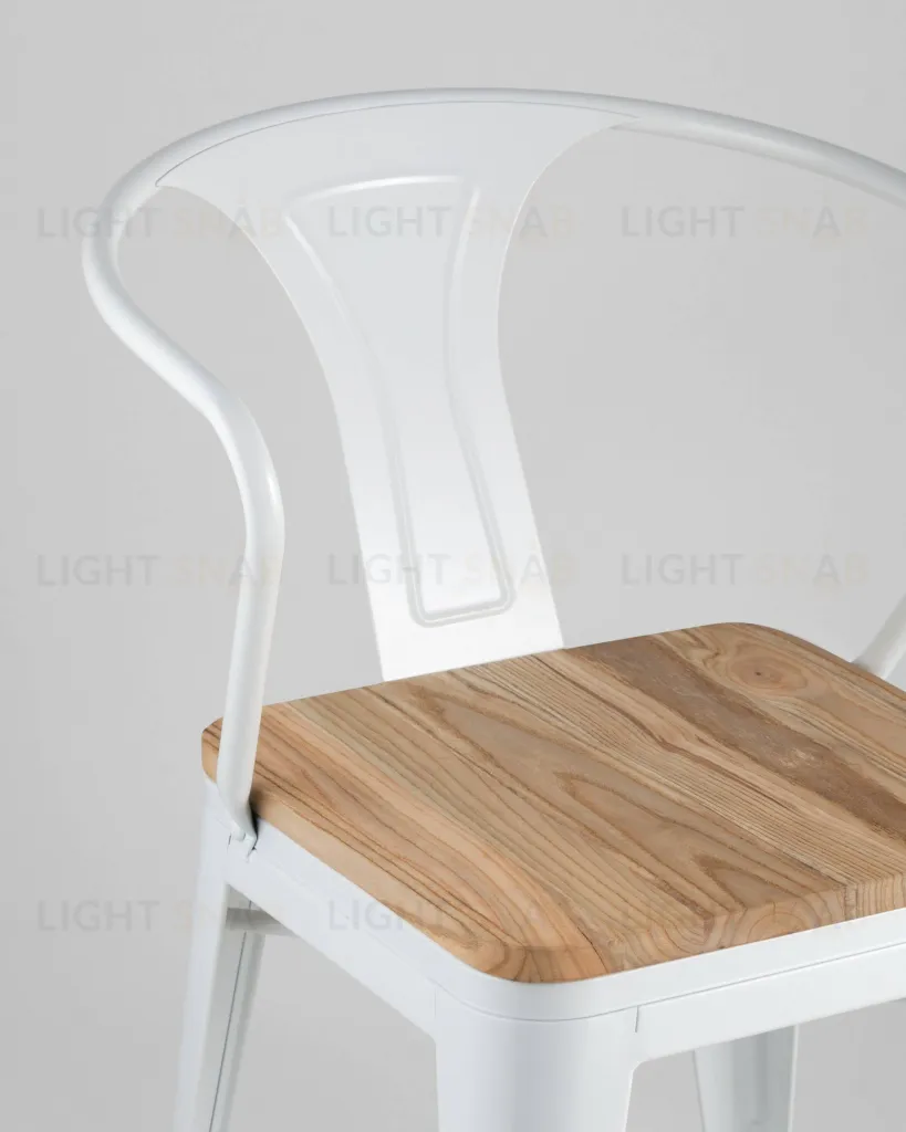 Стул TOLIX ARM WOOD с подлокотниками белый УТ000001863