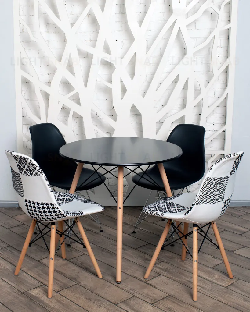 Стул Eames DSW пэчворк черно-белый УТ000002351