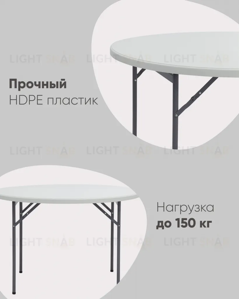 Стол круглый складной пластиковый Кейт 116 УТ000000597