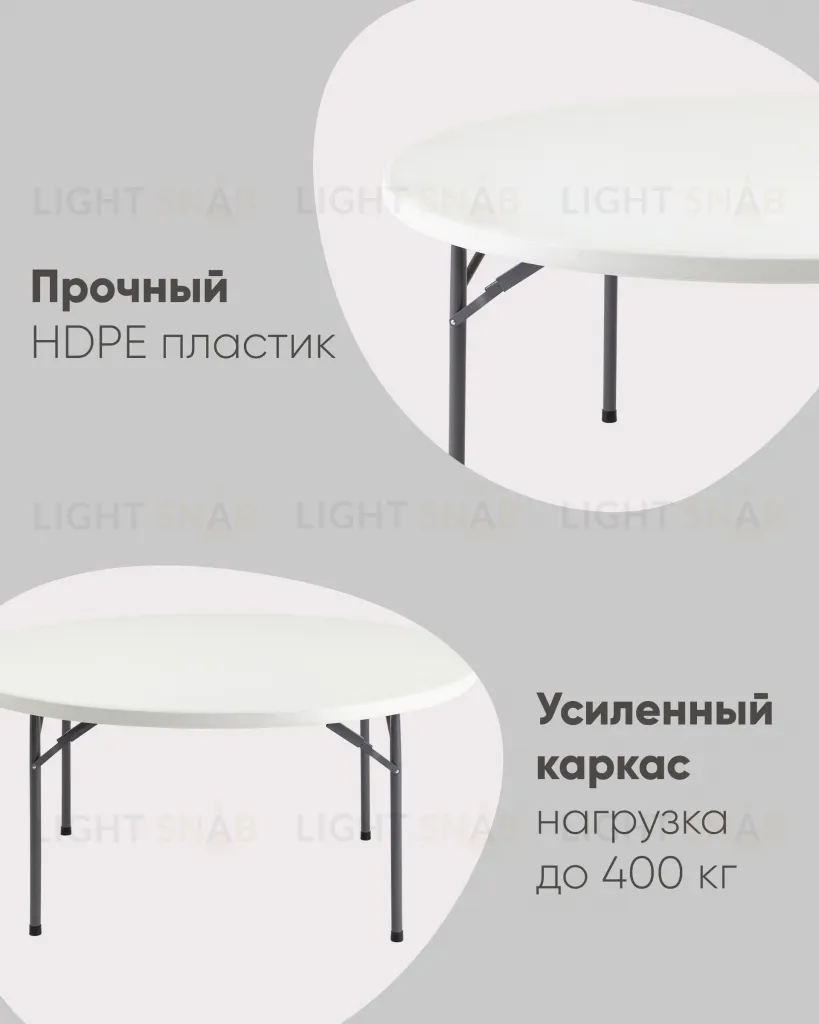 Стол круглый складной пластиковый Кейт 160 УТ000000598