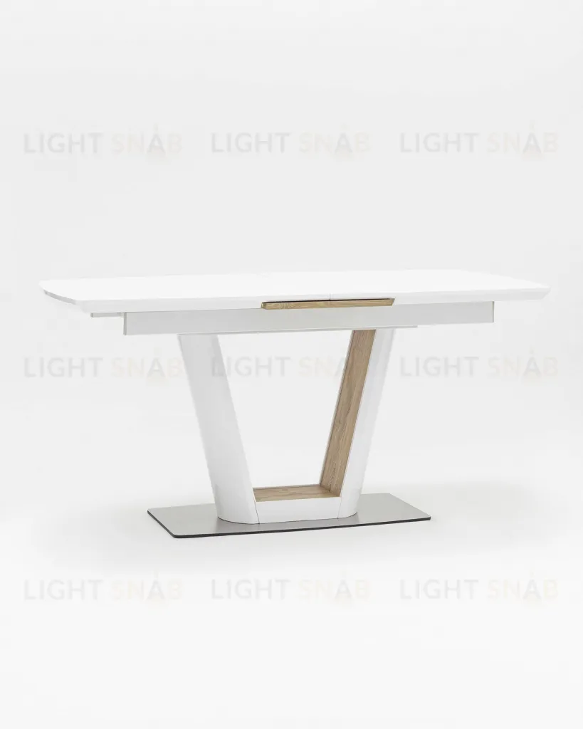 Стол обеденный Атланта раскладной 160-200*90 глянцевый белый УТ000002660