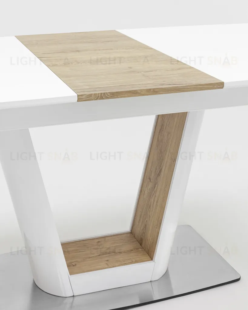 Стол обеденный Атланта раскладной 160-200*90 глянцевый белый УТ000002660