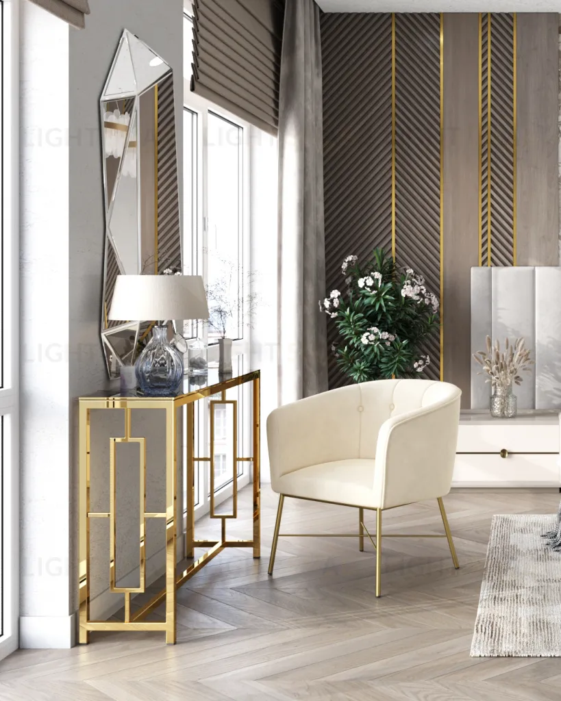 Консоль БРУКЛИН 115*30 золото стекло smoke УТ000001496