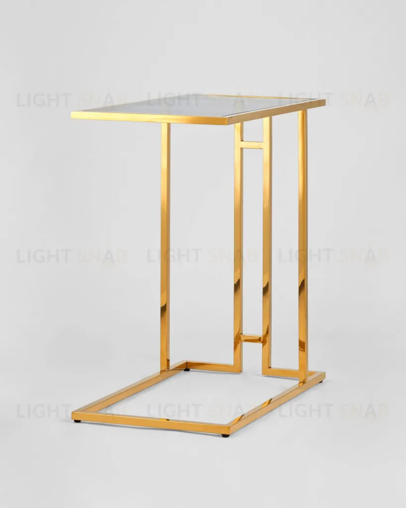 Журнальный столик 50*32 БОСТОН стекло smoke сталь золото УТ000001973