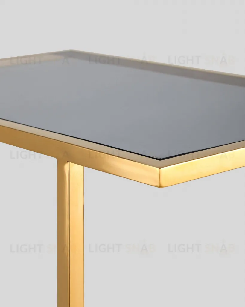 Журнальный столик 50*32 БОСТОН стекло smoke сталь золото УТ000001973