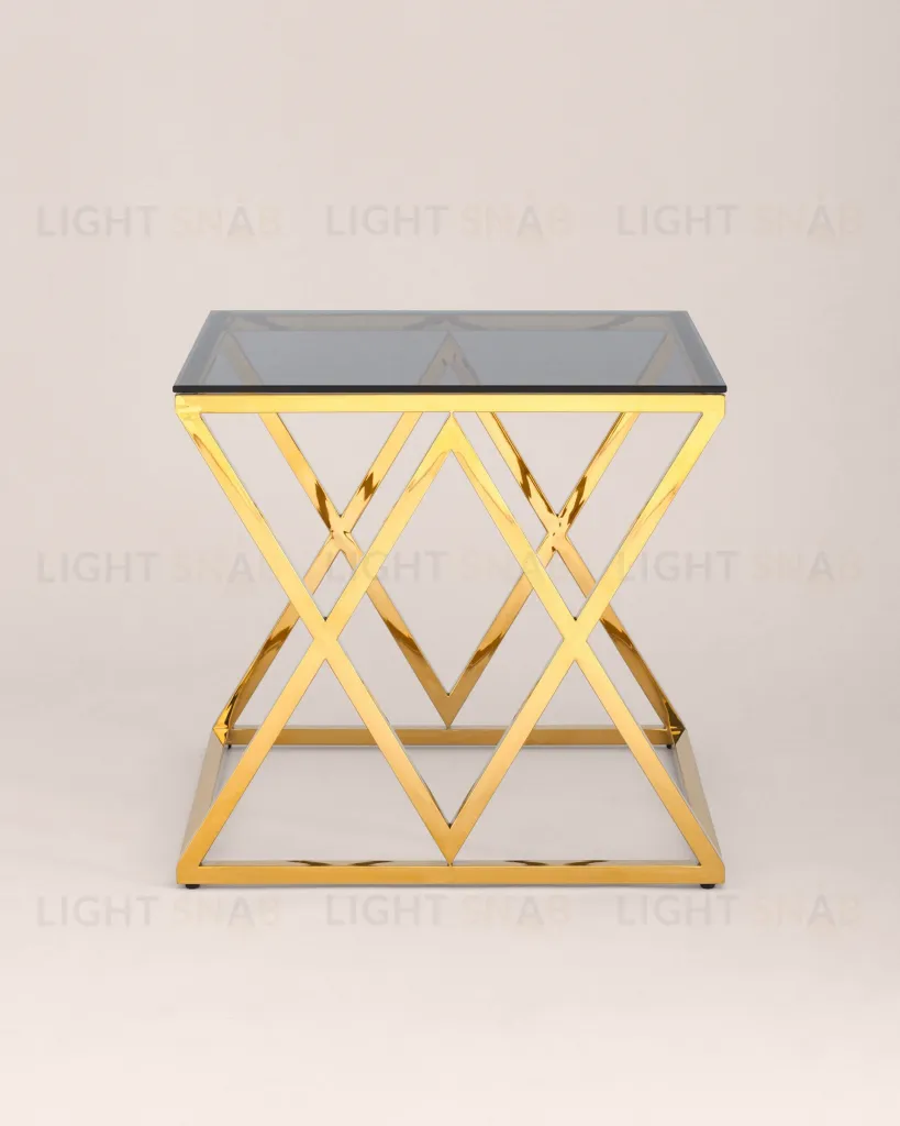 Журнальный стол 55*55 ИНСИГНИЯ золото стекло smoke УТ000001505