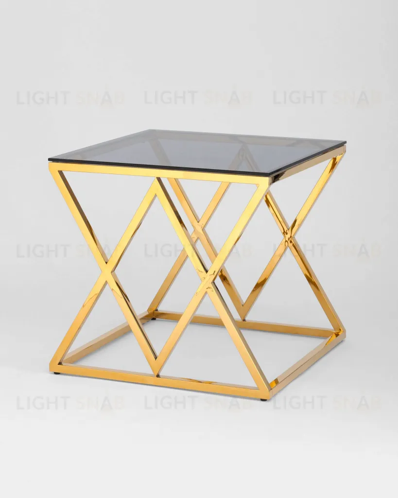 Журнальный стол 55*55 ИНСИГНИЯ золото стекло smoke УТ000001505