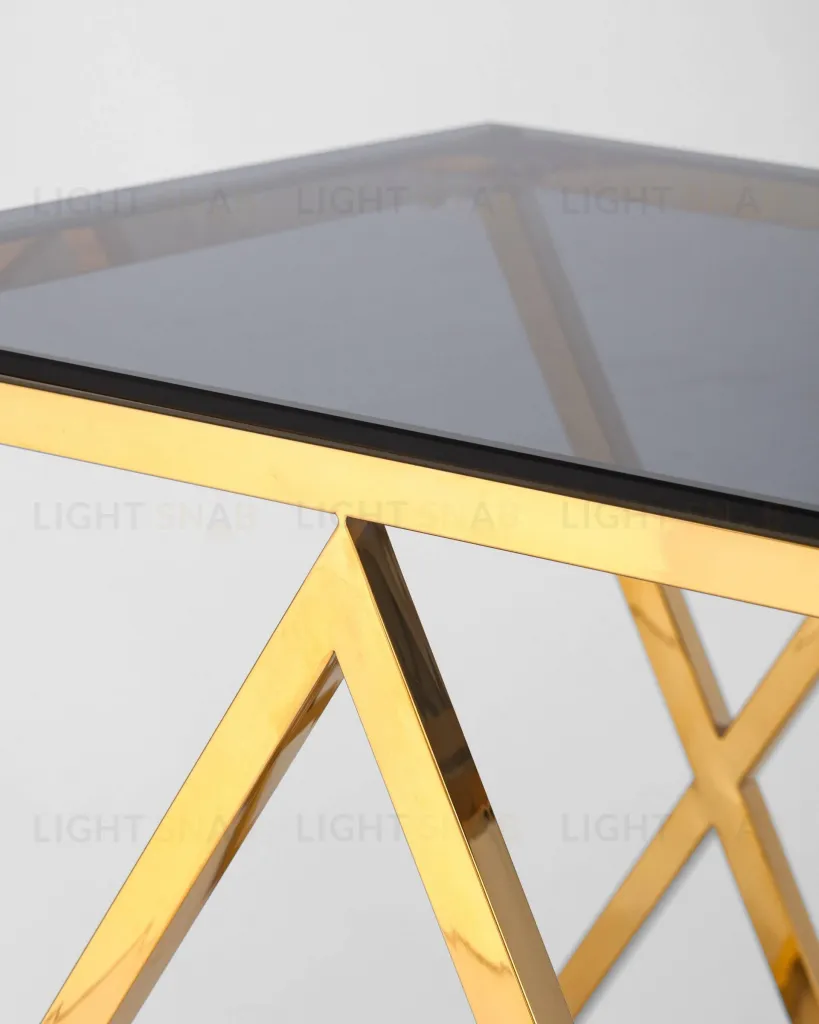 Журнальный стол 55*55 ИНСИГНИЯ золото стекло smoke УТ000001505