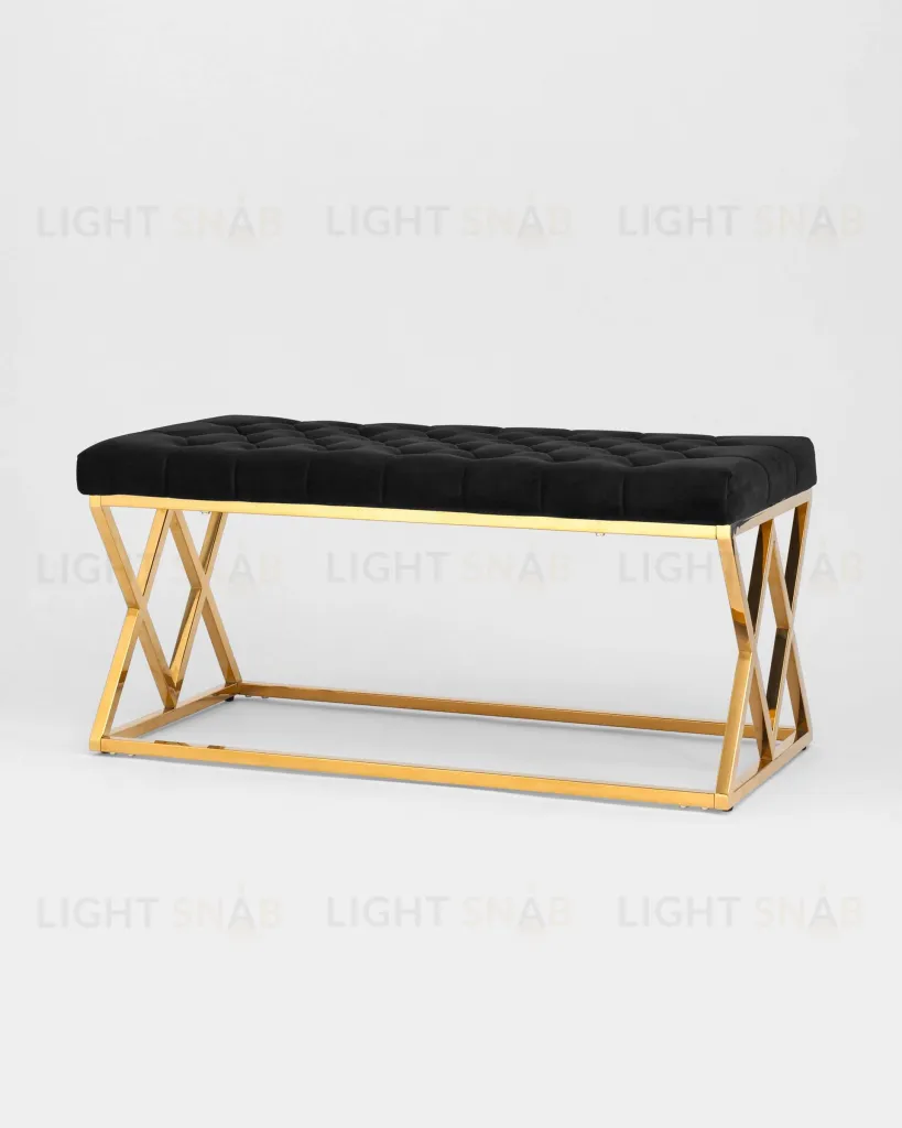 Банкетка ИНСИГНИЯ черная велюр УТ000000884