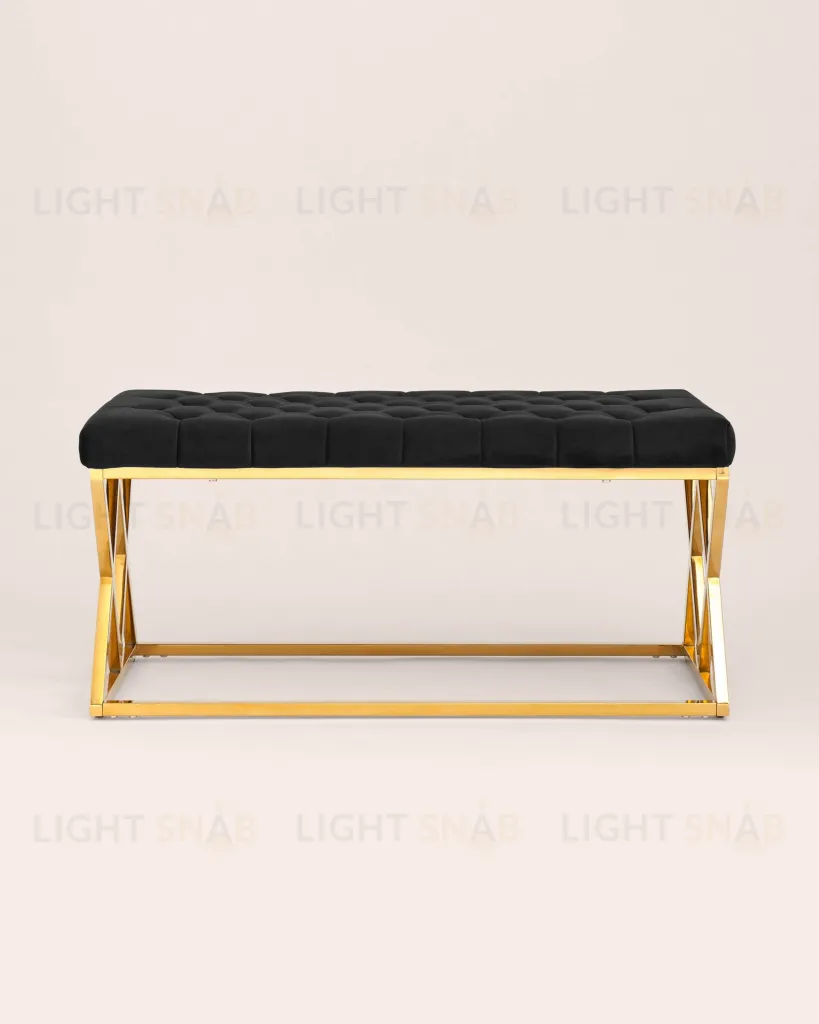 Банкетка ИНСИГНИЯ черная велюр УТ000000884