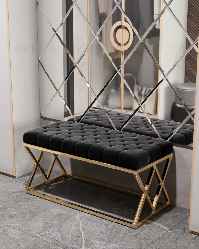 Банкетка ИНСИГНИЯ черная велюр УТ000000884