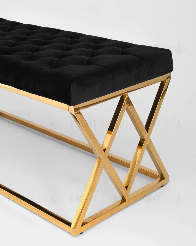 Банкетка ИНСИГНИЯ черная велюр УТ000000884