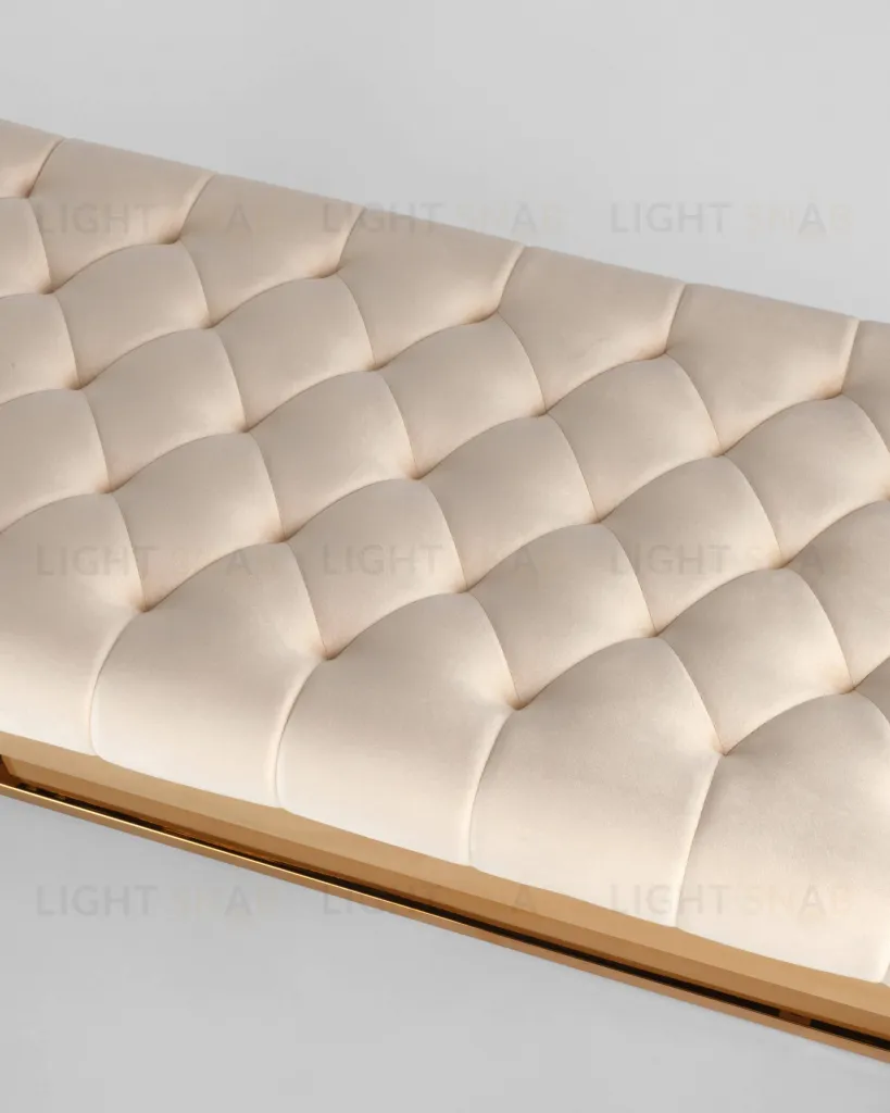 Банкетка-скамейка БРУКЛИН велюр бежевый сталь золото УТ000001879