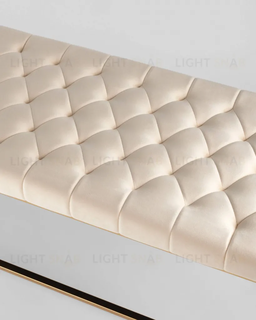 Банкетка ИНСИГНИЯ велюр бежевый сталь золото УТ000001877