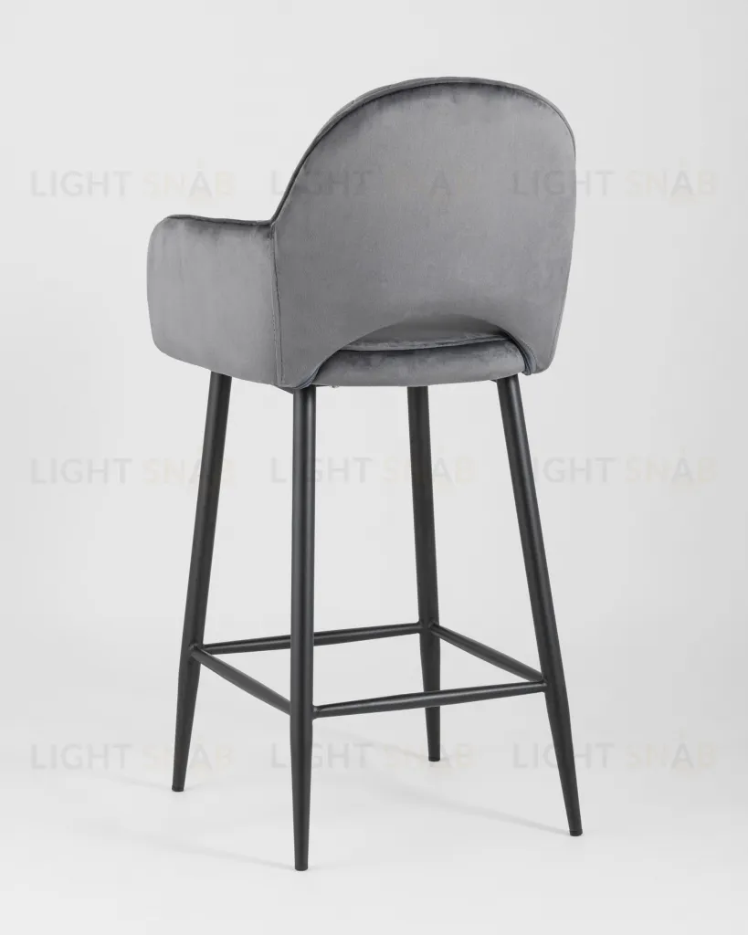 Стул полубарный Венера диамант велюр серый УТ000004925