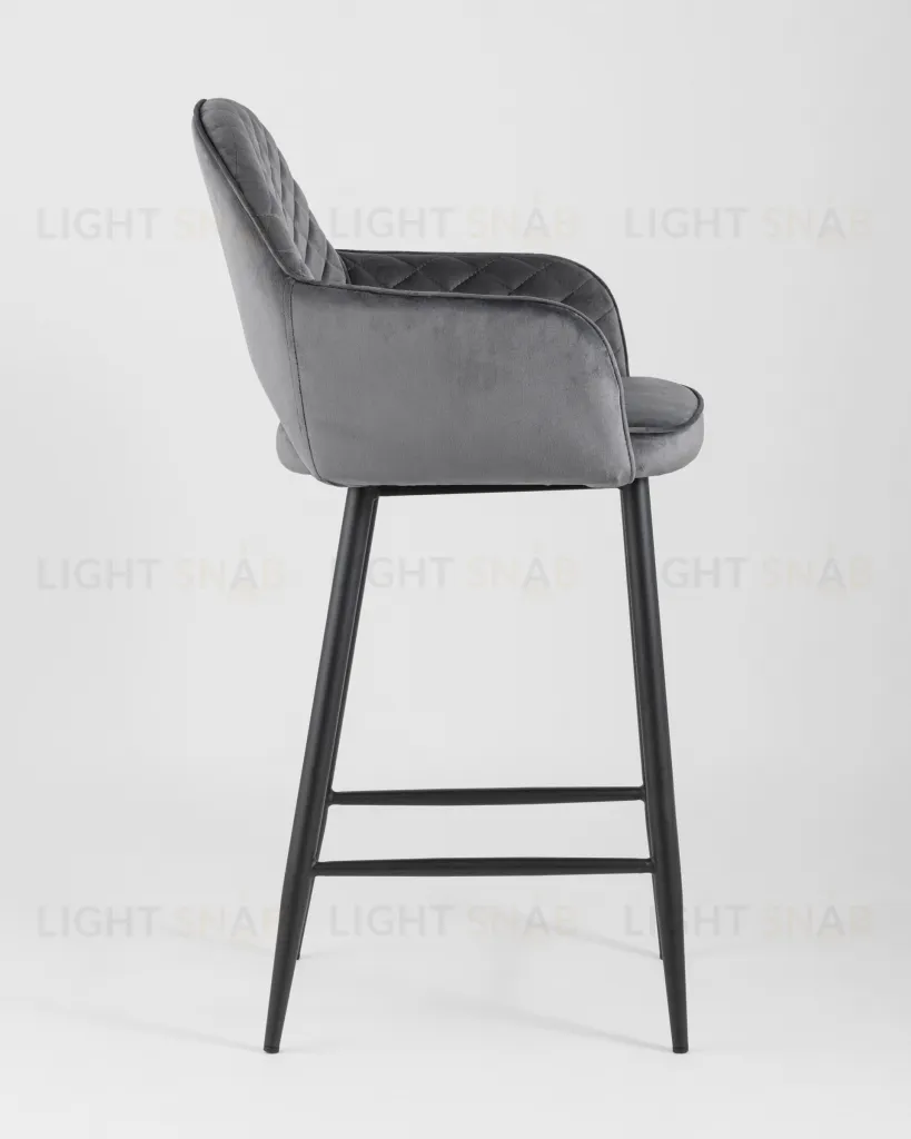 Стул полубарный Венера диамант велюр серый УТ000004925