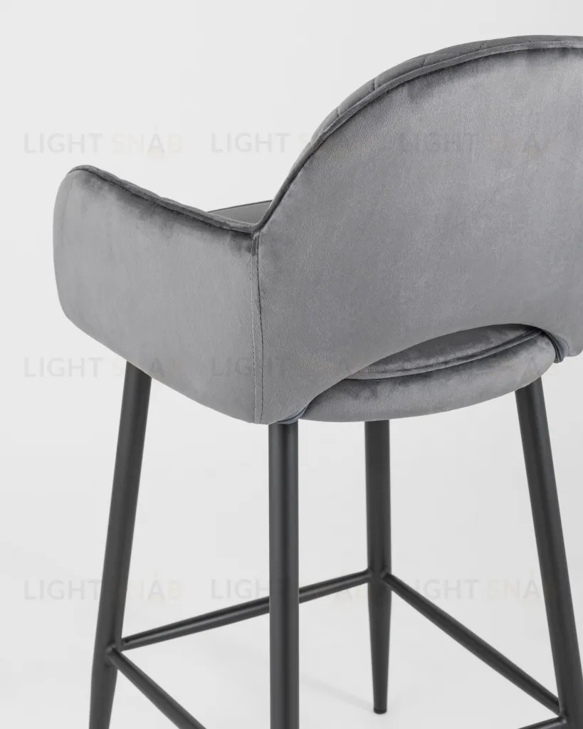 Стул полубарный Венера диамант велюр серый УТ000004925