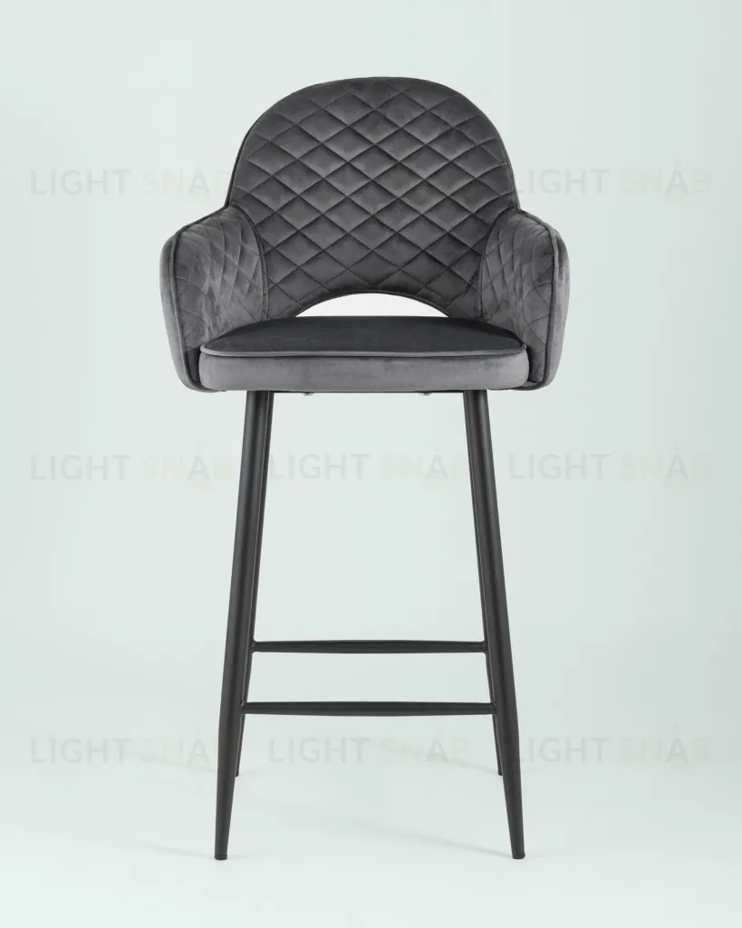 Стул полубарный Венера диамант велюр серый УТ000004925