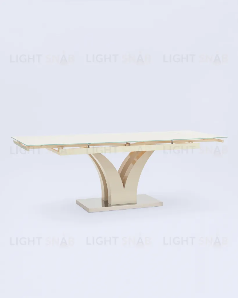 Стол обеденный Верона раскладной 160-220*90 глянцевый бежевый УТ000003497