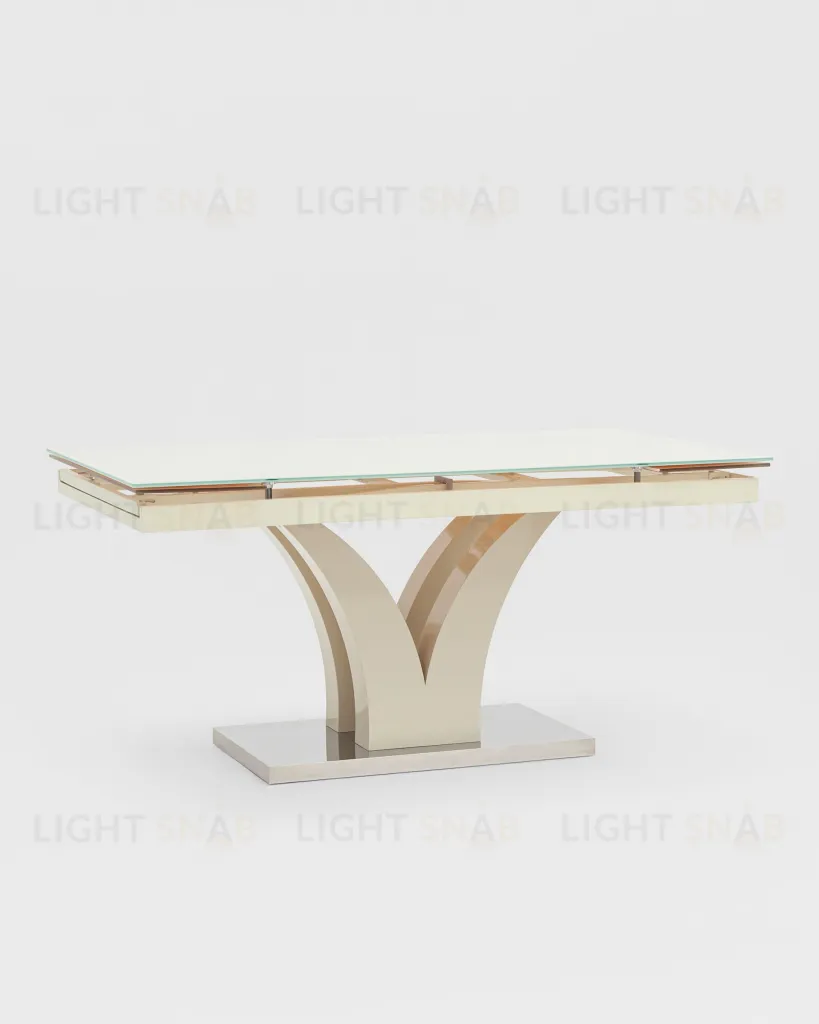 Стол обеденный Верона раскладной 160-220*90 глянцевый бежевый УТ000003497