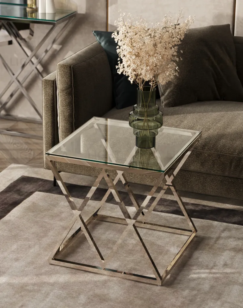 Журнальный стол 55*55 ИНСИГНИЯ серебро УТ000001506