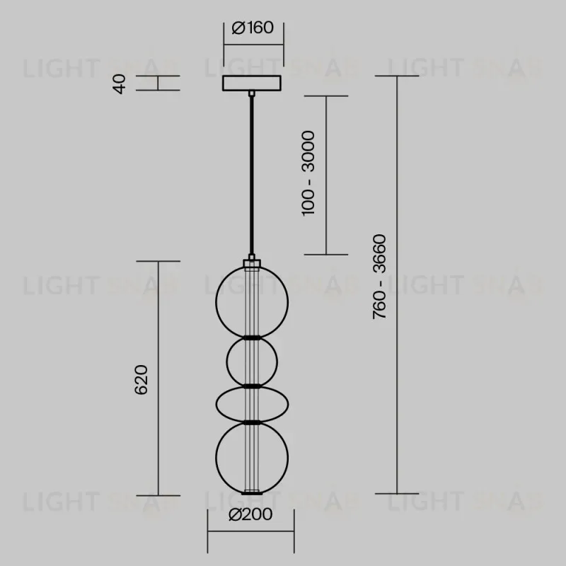 Подвесной светильник Maytoni MOD307PL-L36B3K 