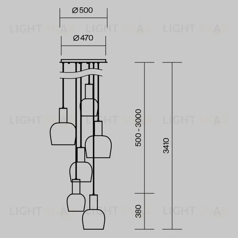 Каскадная люстра Maytoni MOD414PL-06B 