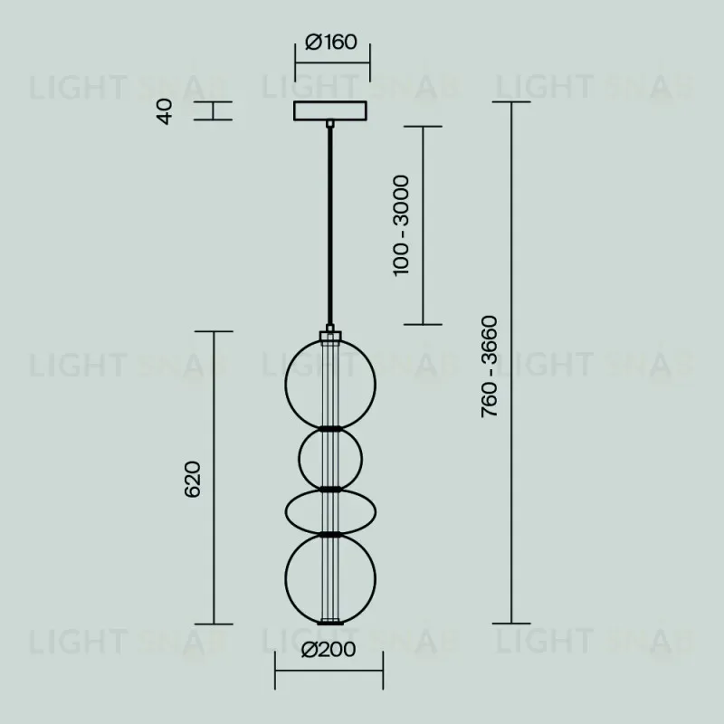 Подвесной светильник Maytoni MOD307PL-L36BS3K 