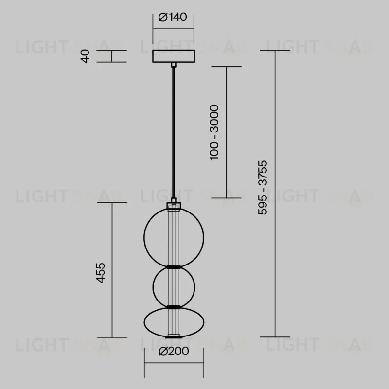 Подвесной светильник Maytoni MOD307PL-L24B3K 