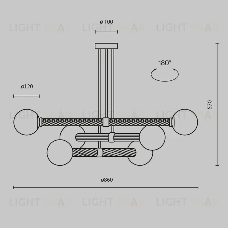 Люстра на штанге Maytoni MOD287PL-06BS 