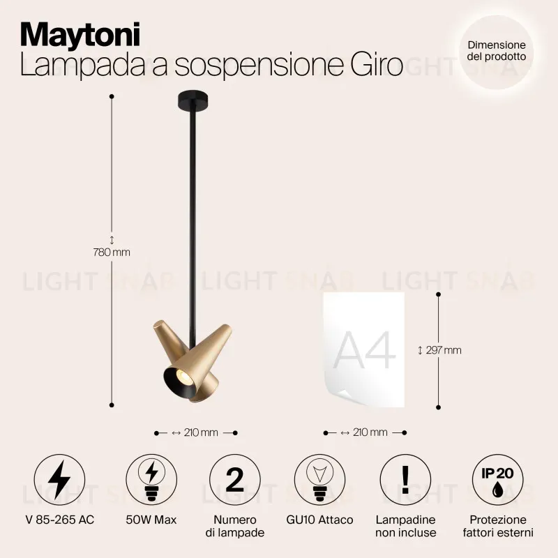 Подвесная люстра Maytoni MOD095PL-02BS MOD095PL-02BS