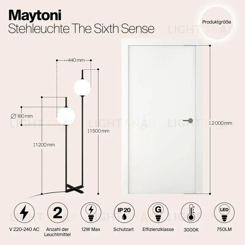 Торшер Maytoni Z020FL-L12BK Z020FL-L12BK