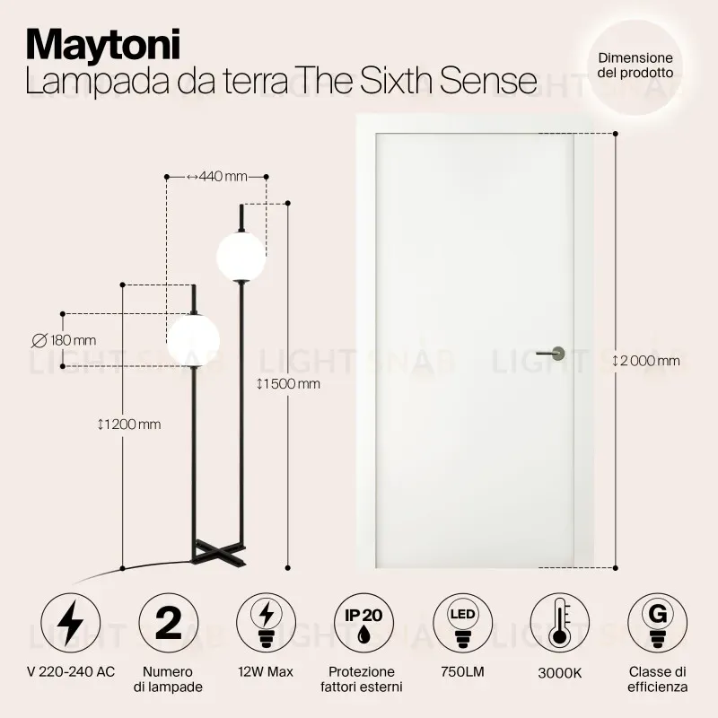 Торшер Maytoni Z020FL-L12BK Z020FL-L12BK