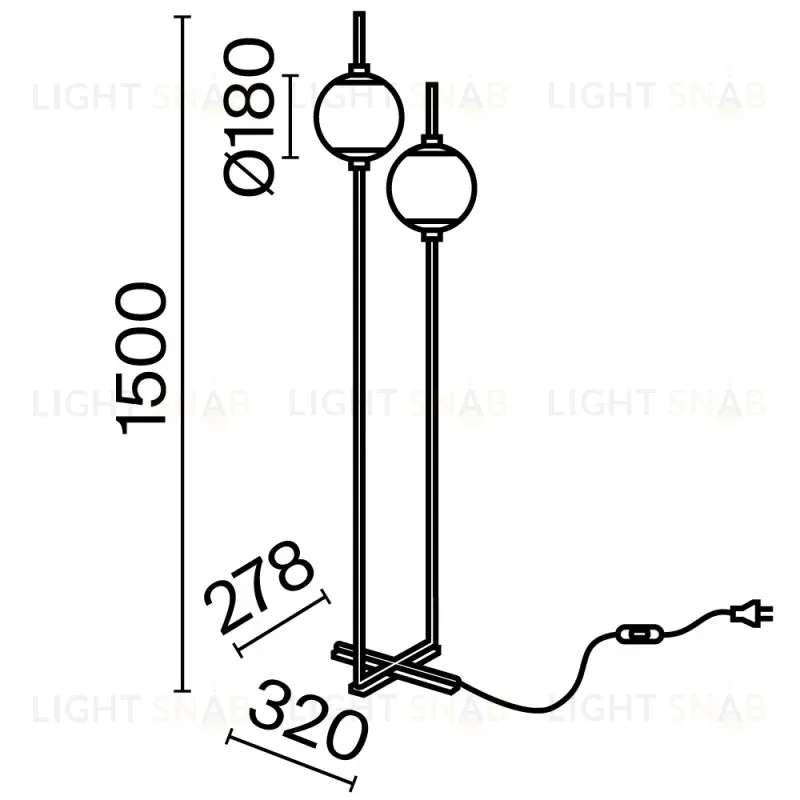 Торшер Maytoni Z020FL-L12BK Z020FL-L12BK