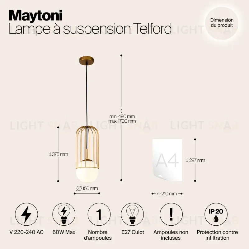 Подвесной светильник Maytoni P362PL-01G P362PL-01G