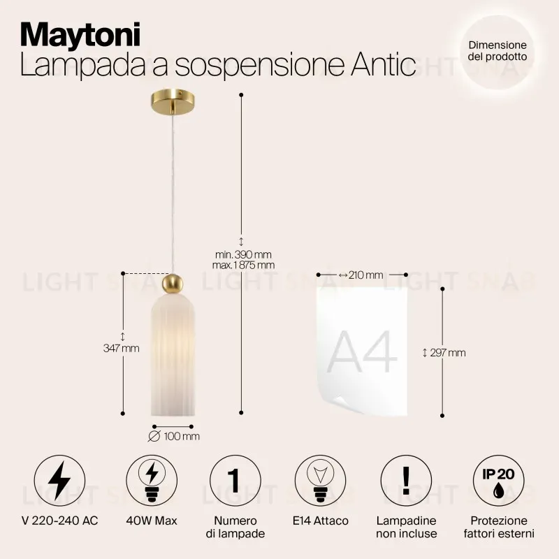 Подвесной светильник Maytoni MOD302PL-01W MOD302PL-01W