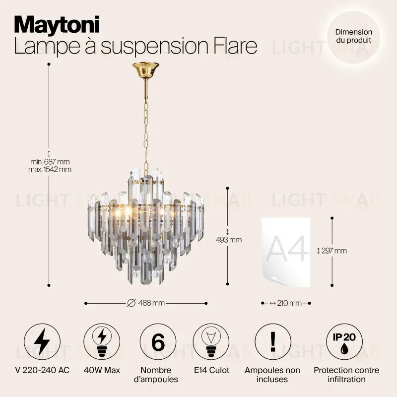 Каскадная люстра Maytoni DIA200PL-06G DIA200PL-06G